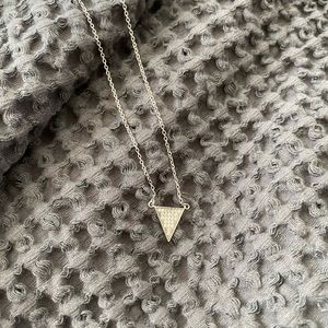 Sterling Silver Pave Triangle Necklace